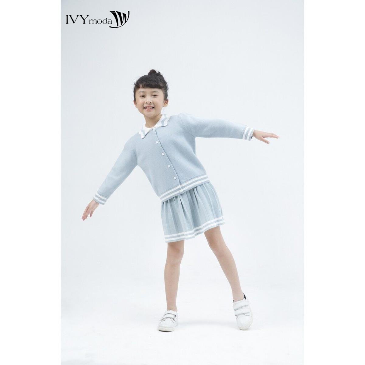Chân váy len xếp ly bé gái IVY moda MS 30G0285
