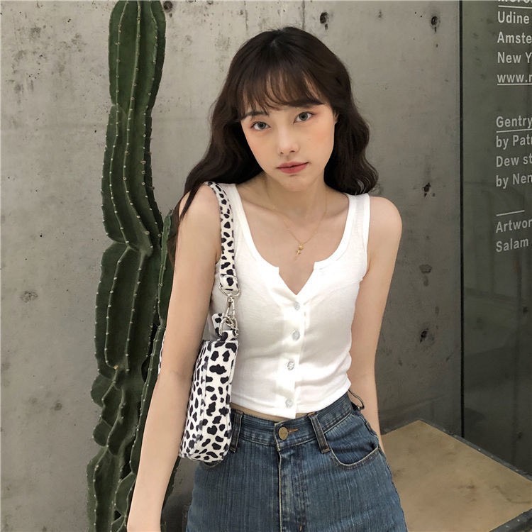 Áo Croptop 3 Lỗ Nẹp Cúc - Chất Bozip mềm co giãn thoải mái - Phong cách trẻ trung dễ phối đồ, phù hợp đi chơi, đi học