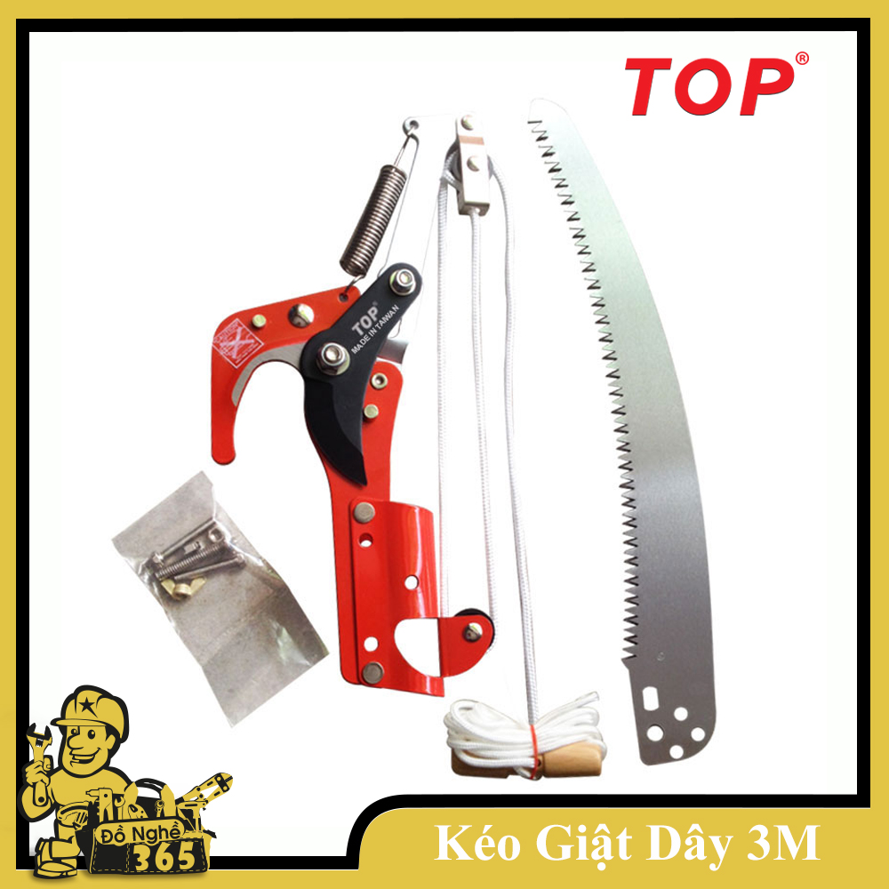Đầu Kéo cắt cành giật dây 3m (không cán) Top , đầu kéo có thể gắng cây dài hoặc ống dài 3m vào để cắt giật cành cưa cành trên cao rất tiện dụng và hiệu quả phục vụ tỉa cành cây khô già côĩ