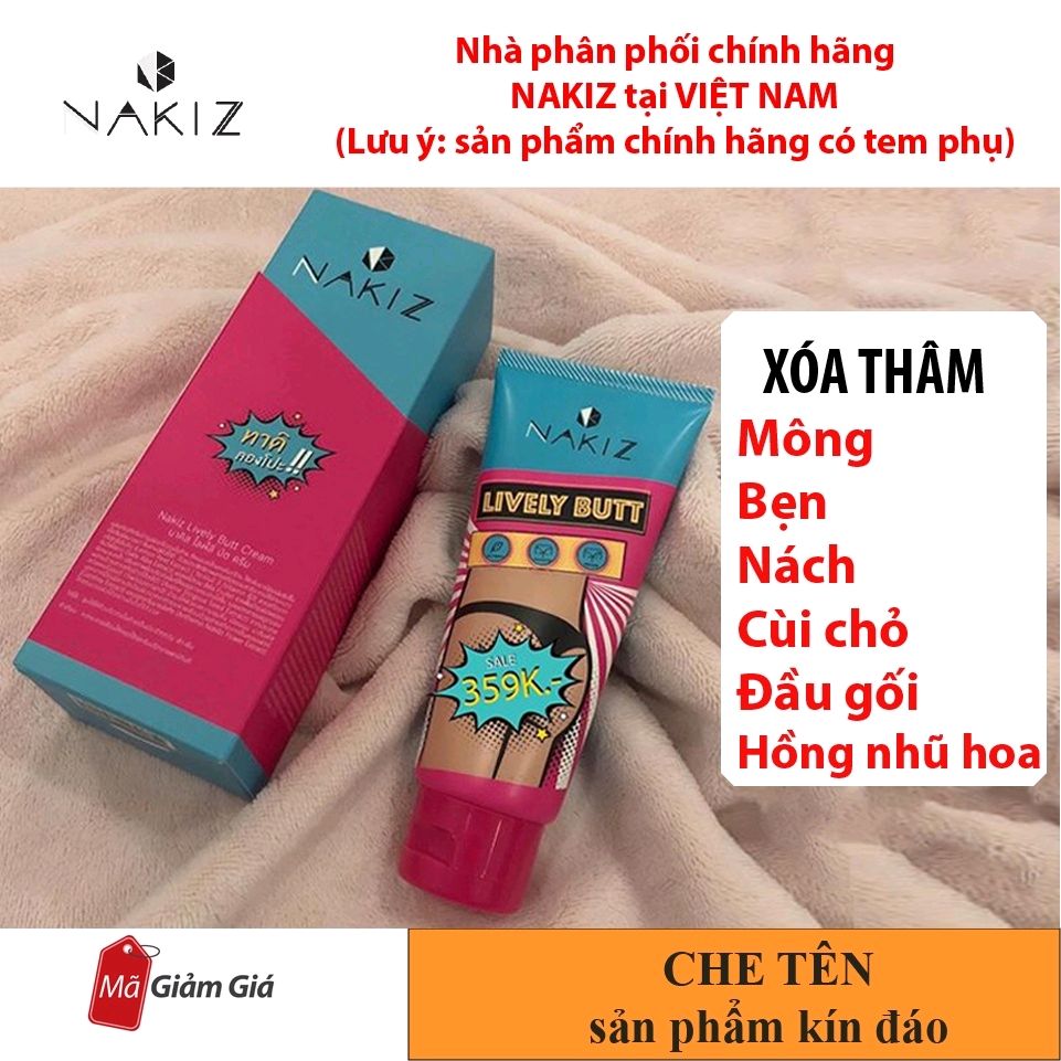 Kem thoa thâm, mụn mông, bẹn, nách, lưng, nhũ hoa, cùi chỏ, đầu gối nakiz lively butt - mh mart