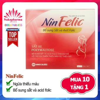 NinFelic - Dành cho bà mẹ mang thai, bổ sung sắt và acid folic, ngừa thiếu máu do thiếu sắt Nin Felic
