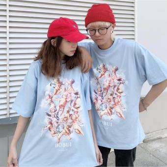 Áo thun BOBUI 12 ANGELS Xanh Coral / Đen Unisex - Áo phông Bobui Saigon Blue / Black cực xinh - Over Bobui Tee Bobui
