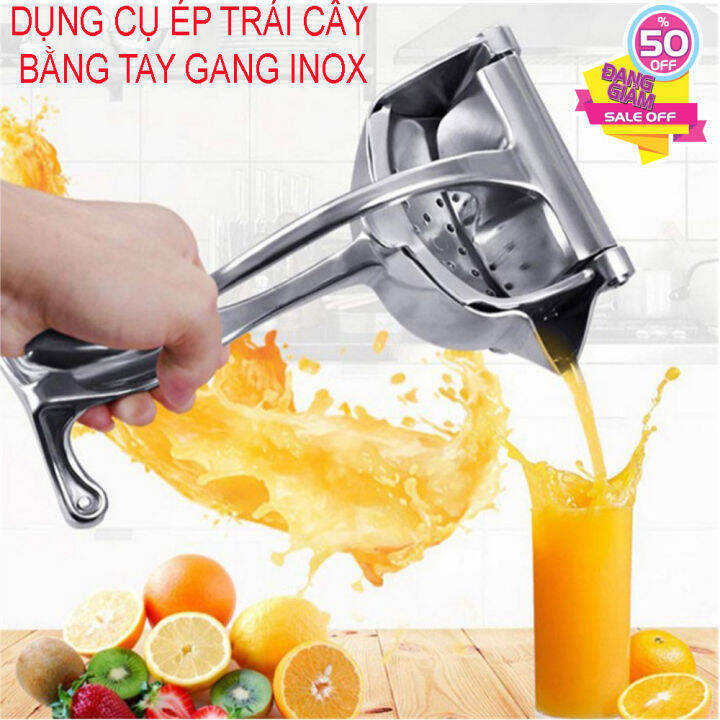 Dụng cụ ép trái cây bằng tay gang inox máy ép nước trái cây inox thiết kế nhỏ gọn đẹp mắt, máy có tốc độ ép rất nhanh và kiệt nước