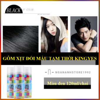 Xịt Nhuộm Tóc Đen Tạm Thời Kingyes 120ml/Chai, Giữ Nếp, Định Hình Tóc