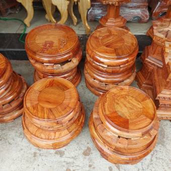 Đế tròn kê tượng bát nhang lư hương đồ cúng - Kỷ tròn, Đế bát hương, Đôn gỗ hương cao cấp