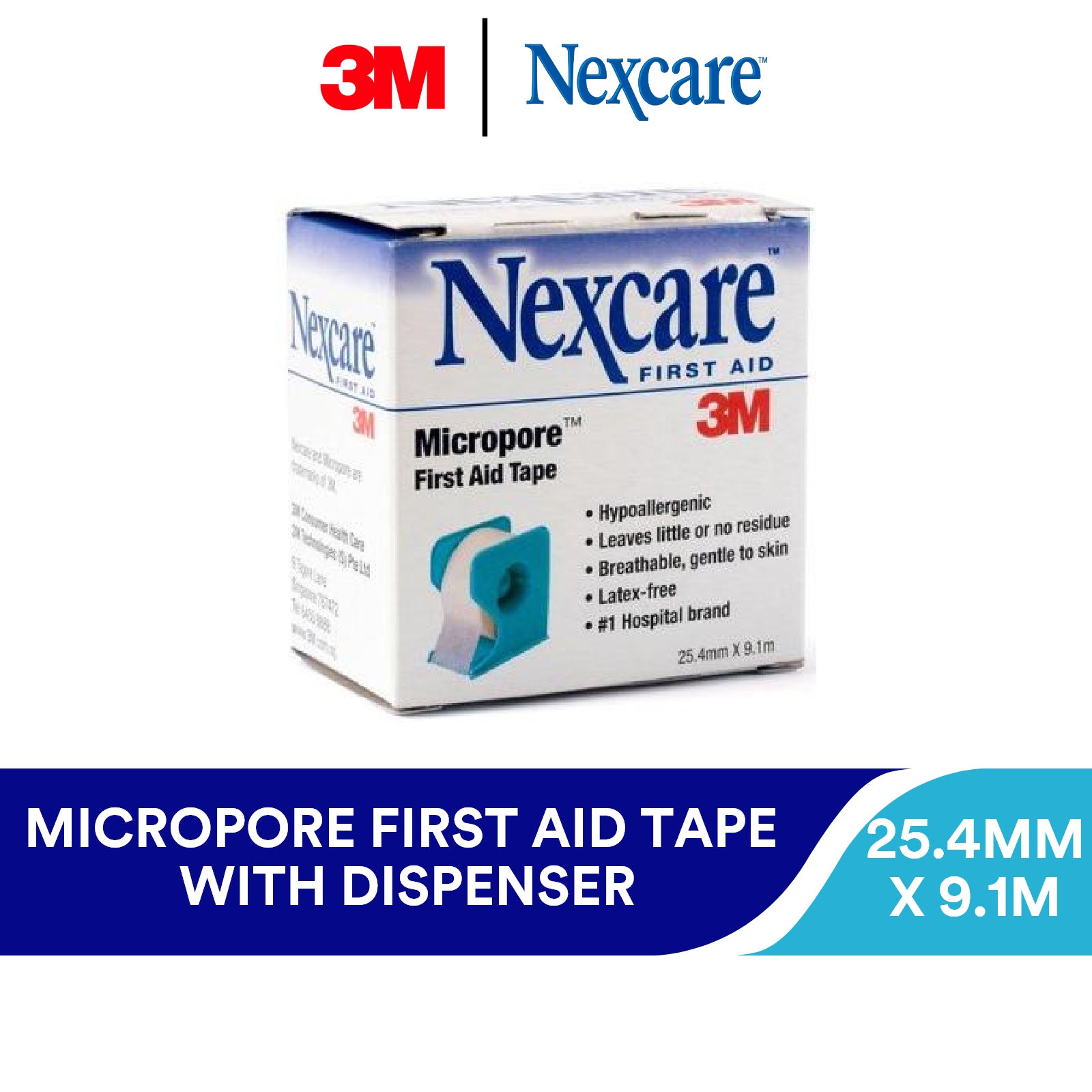 3M Tape - 3M™ Micropore™ Surgical Tape 1530-1, 25mm x 9.1m – Box 12 Rolls -  The Medical Equipment Ce