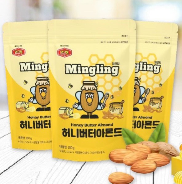 Hạnh nhân tẩm mật ong Mingling Hàn Quốc 200g