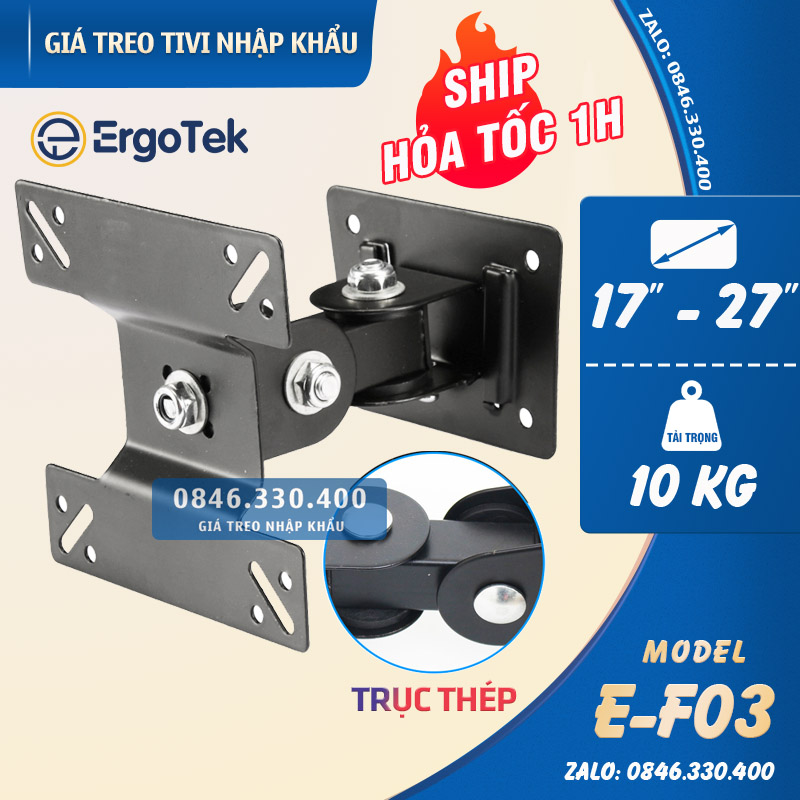 [Hàng Loại 1] Giá treo màn hình F03 14 - 32 inch - Xoay 360 độ - Khung bằng thép