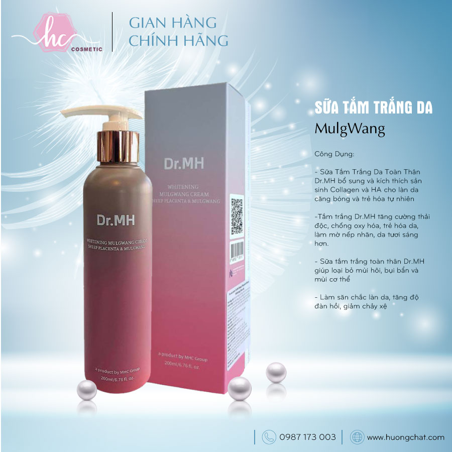 Sữa tắm trắng da toàn thân DR.MH Placenta & Mulgwang Whitening body - 200ml - Hàng chính hãng