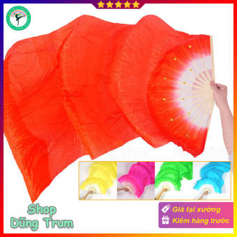 Quạt múa 1m5 dải lụa dài 1 màu biểu diễn văn nghệ