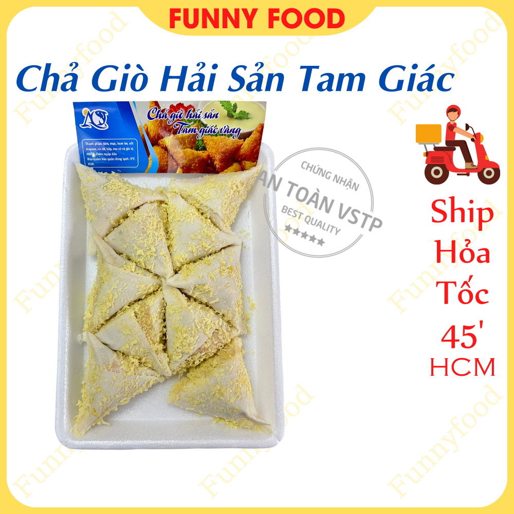 Chả giò hải sản tam giác vàng – chả giò chiên ngon – – funnyfood