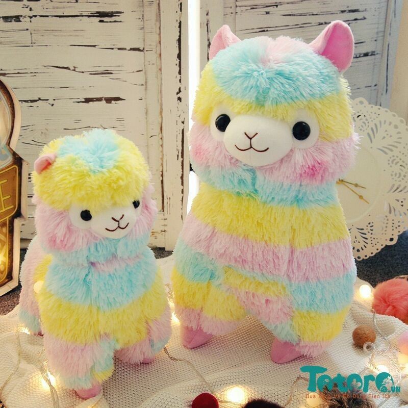 Thú bông lạc đà cừu alpaca sắc màu - alpaca cầu vồng