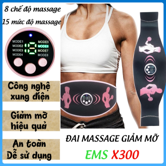 Máy massage bụng giảm mỡ EMS X300, đai matxa tan mỡ bụng, Đau nịt bụng giảm mỡ, giúp săn chắc cơ thể, giảm đau mỏi, Sử dụng công nghệ nhật bản cao cấp