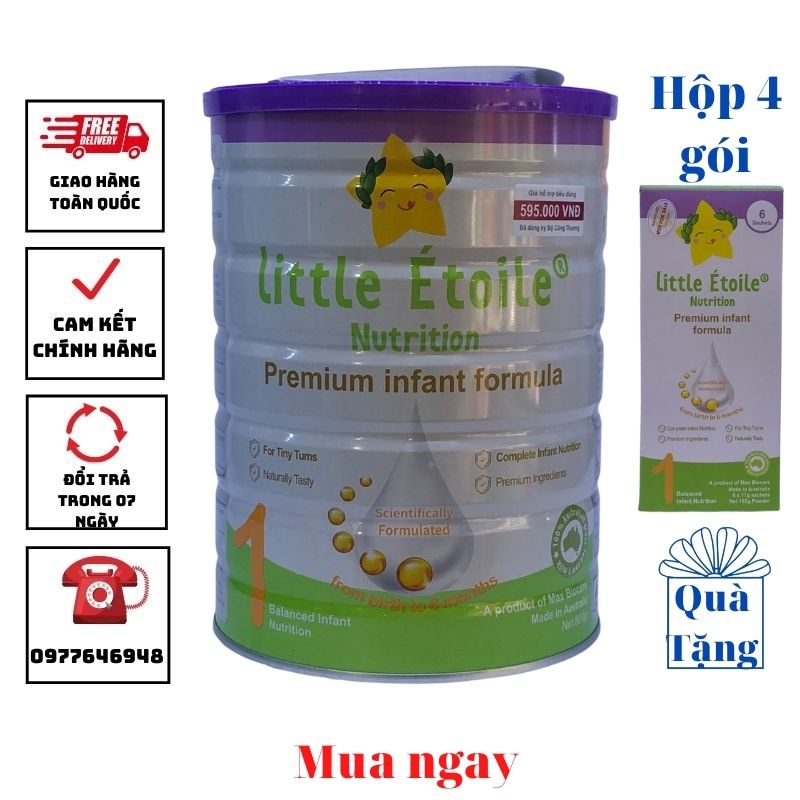 Sữa bột ngôi sao nhỏ max biocare Little etoile nutrition premium infant formula hàng nhập khẩu úc số 1 hôp 800g- Rubyna Store