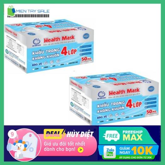 Combo 2 hộp Khẩu trang y tế 4 lớp Thành Tâm hộp 50 cái-MIỀN TÂY SALE