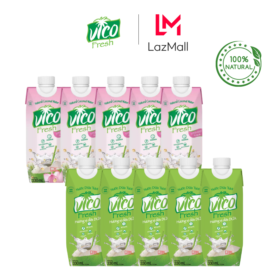 Combo 10 hộp nước dừa vico fresh 330ml