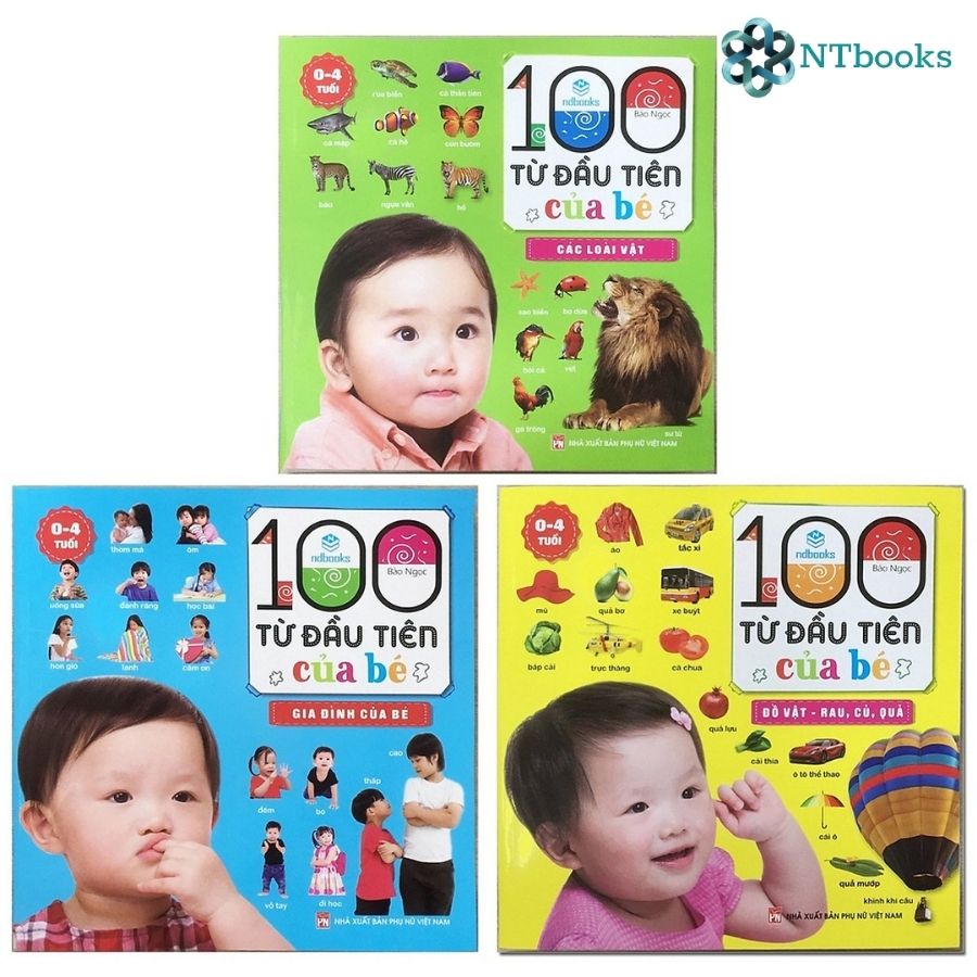 Sách - combo 3 cuốn 100 từ đầu tiên của bé - ntbooks