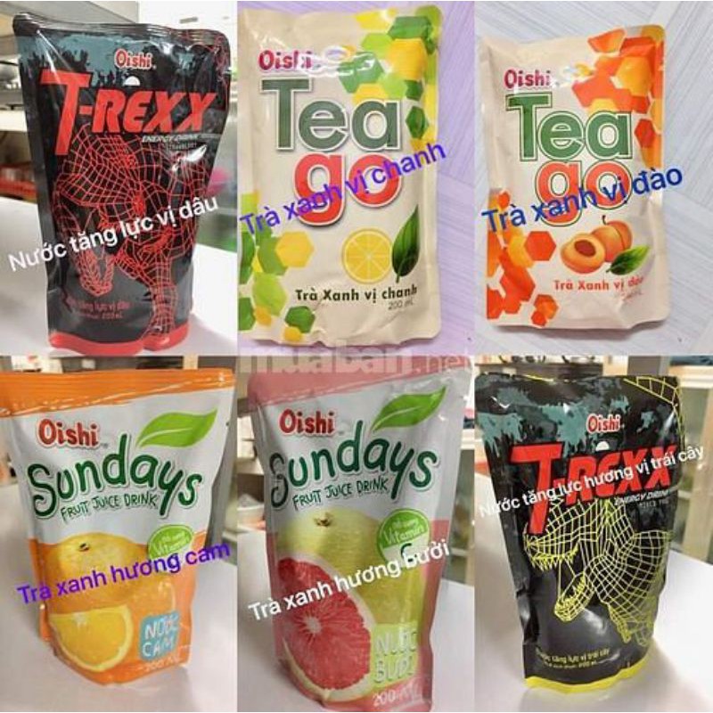 10 gói nước uống trái cây oishi 190ml