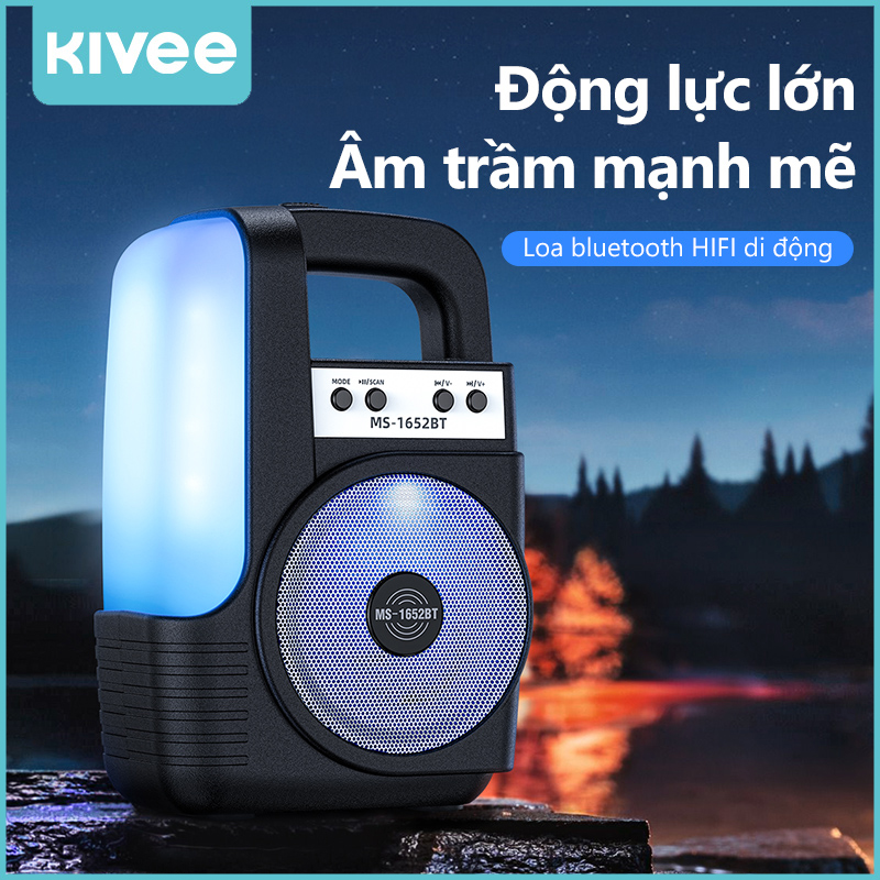 KIVEE MW33 Âm thanh nổi không dây di động với đèn LED Loa Bluetooth Siêu trầm Loa không dây Bluetooth HIFI