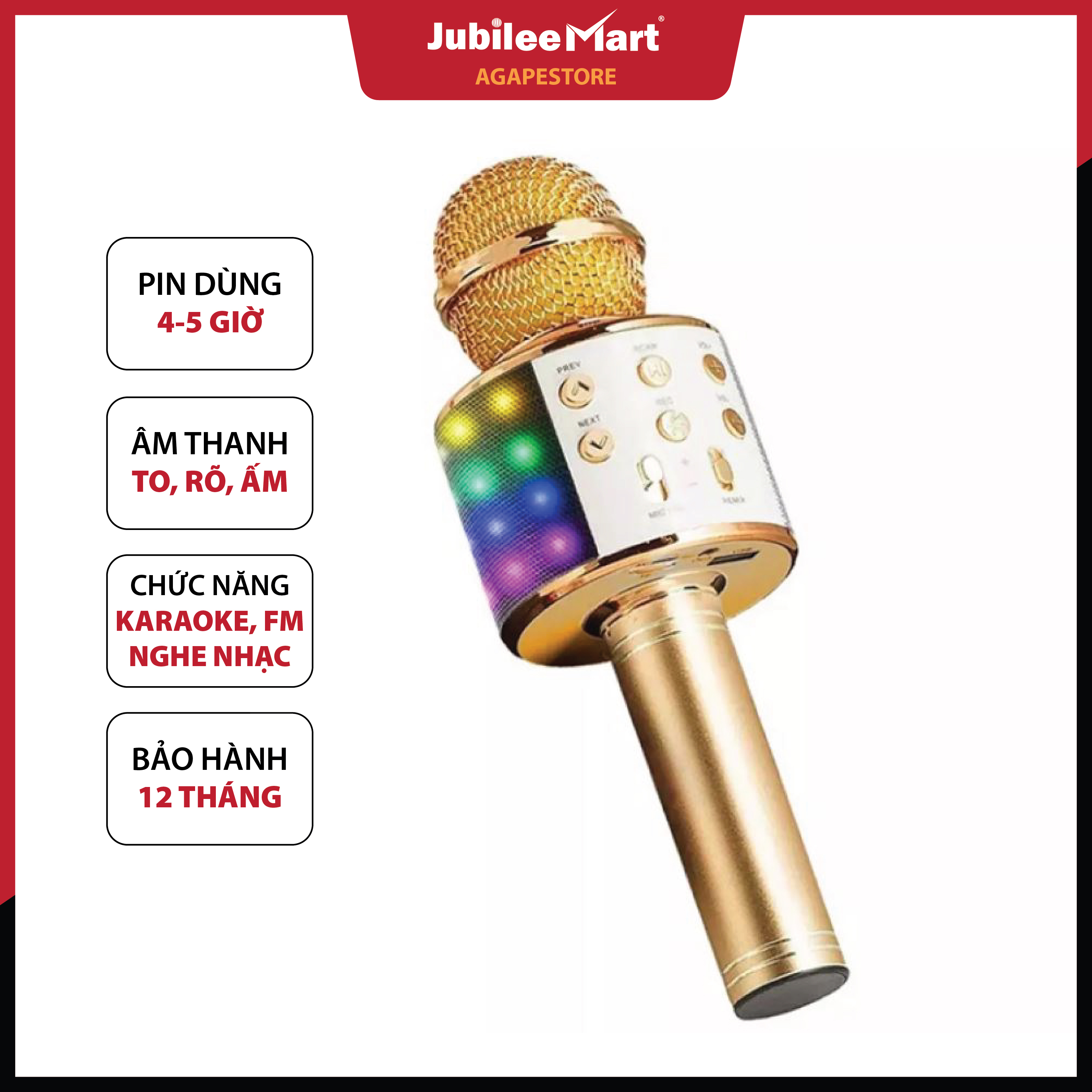 [Voucher 7% Max 800K] mic hát karaoke kiêm loa bluetooth, mic hát karaoke bluetooth, mic hát karaoke không dây, mic hát karaoke trên điện thoại WS 858