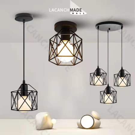 Vintage Metal Cage Pendant Light by LACANCHMADE