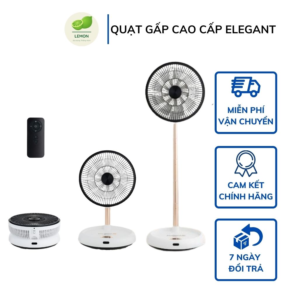Quạt cây đứng tùy chỉnh độ cao thông minh elegant có điều khiển thông minh - quạt tích điện gấp sạc pin có thể gấp mang đi du lịch