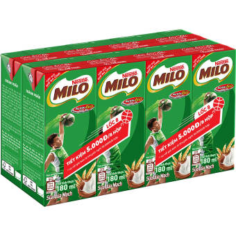 Lốc 8 hộp sữa lúa mạch Nestle Milo 180ml