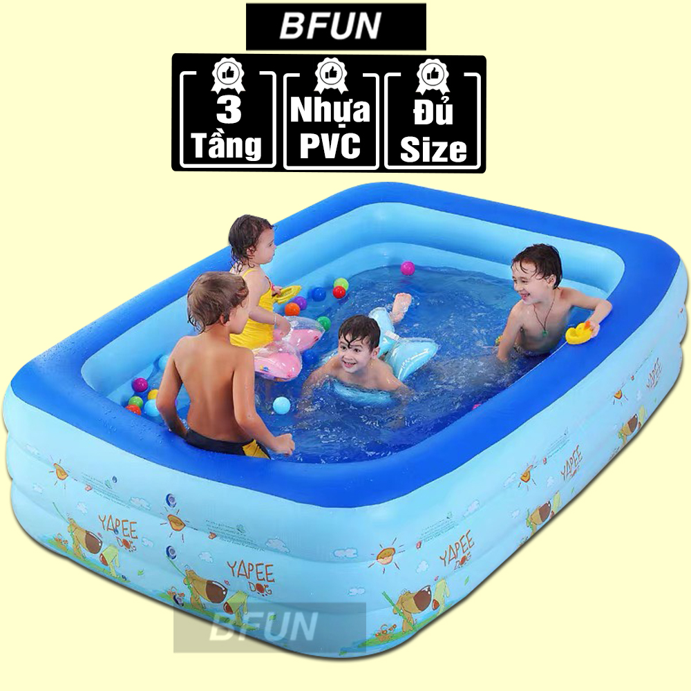 Bể Bơi Cho Bé 3 TẦNG Đủ SIZE 3M / 2M6 / 2M1 / 1M8 / 1M5 / 1M3 Khách Chọn - Hồ Bơi Trẻ Em , Hồ Bơi Ch
