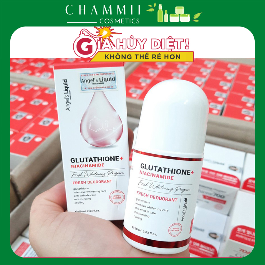 Lăn Nách Glutathione mờ thâm dưỡng trắng nách Angel Liquid Glutathione plus 60ml