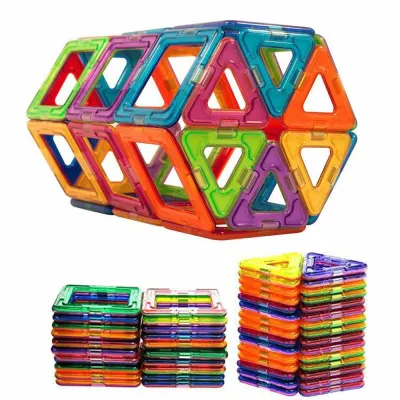 [READY STOCK]50 / 100Pcs 3D DIY Magnetic Building Blocks Tile Sets Children Kids Educational Toys Sets Magnetic-toys (1)