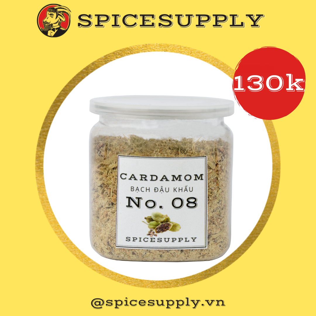 Hũ 50g green cardamom ground - bột bạch đậu khấu spicesupply việt nam