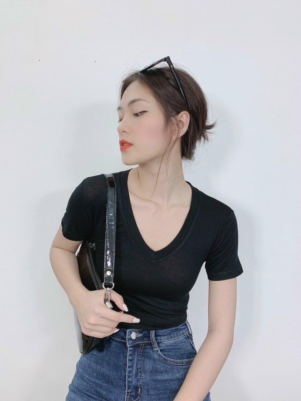 Áo body thun cổ tim tay ngắn và tay dài