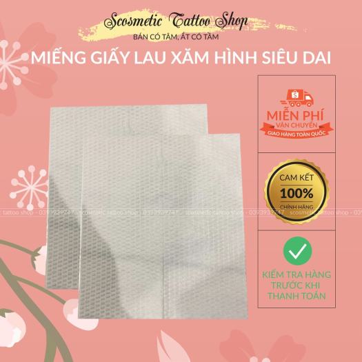 Giấy khô lau mực xăm ,miếng giấy mềm dai 1 Gói/100 miếng
