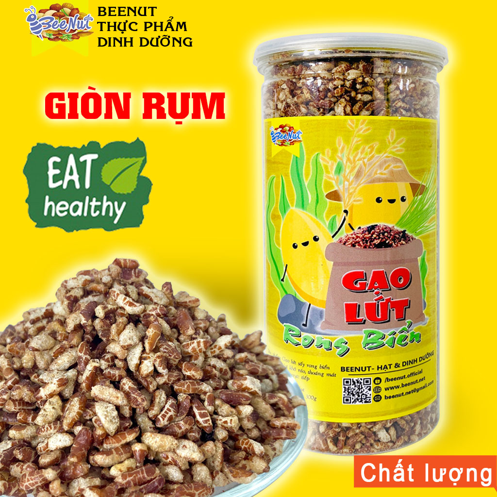 Gạo lứt huyết rồng sấy rong biển 135g 270g đảm bảo giòn xốp nở ăn chay giảm cân hiệu quả - BeeNut