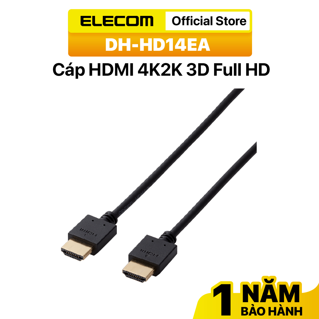 Cáp hdmi 4k2k 3d full hd 1m, 2m, 3m, 5m elecom dh-hd14eabk