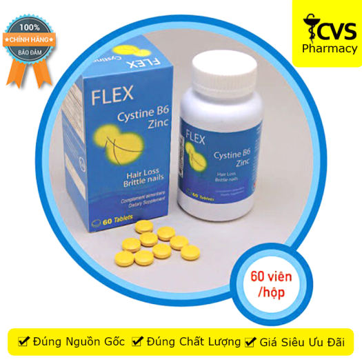 FLEX CYSTINE B6 ZINC - Viên uống chống rụng tóc đồng thời giúp mọc tóc nhanh trở lại và bóng mượt hơn cvspharmacy