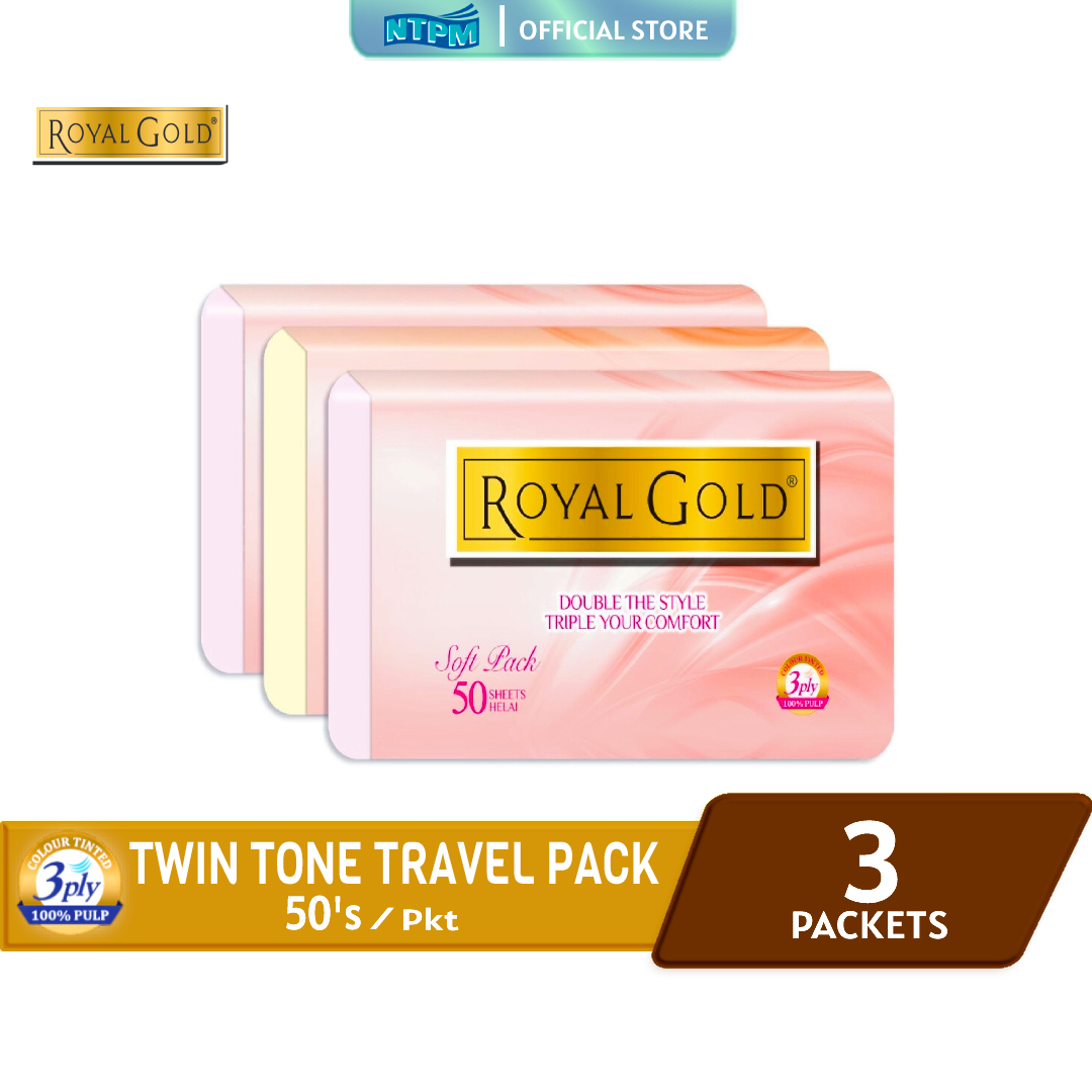 Royal Gold Tissue Travel Pack 3pktsX50'Sheets