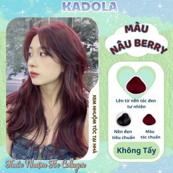 Thuốc nhuộm tóc Nâu Berry tóc lên màu nhanh siêu dưỡng nhuộm tóc tại nhà KADOLA