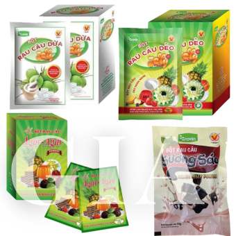 Bột sương sáo đen, bột rau câu dẻo, bột rau câu giòn, bột rau câu dừa Hoàng Yến GÓI