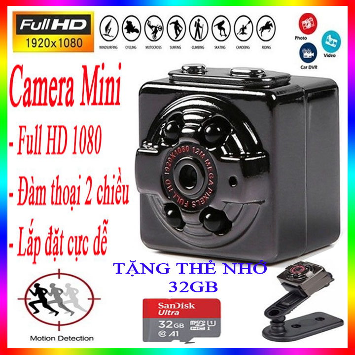 Camera siêu nhỏ giá rẻ, Camera mini hành trình, Camera mini siêu nhỏ SQ8 Full HD-BẢO HÀNH 12 THÁNG - LỖI 1 ĐỔI 1