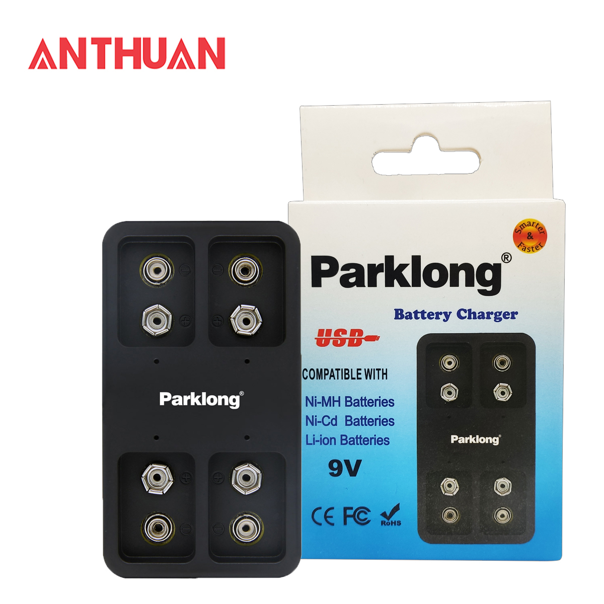 Bộ sạc 4 pin 9v parklong nhỏ gọn tiện lợi - n9