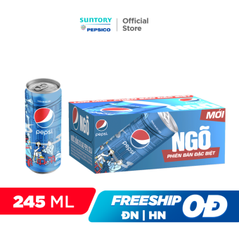 Thùng 24 Lon Nước Ngọt Có Gaz Pepsi phiên bản "NGÕin đặc biệt (245ml/lon)