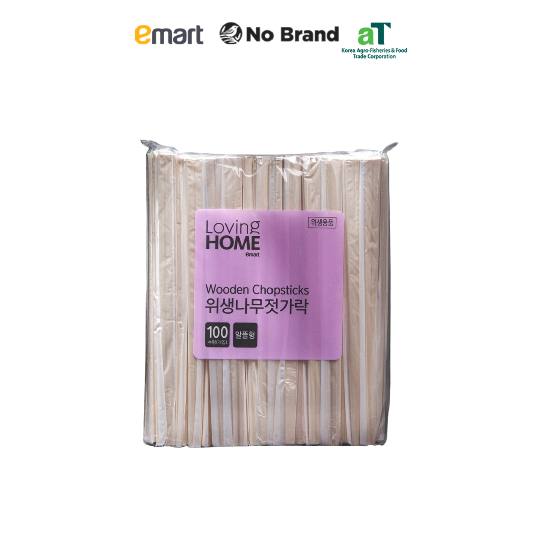 Lốc 100 đôi đũa gỗ tiện lợi dùng một lần loving home - emart vn