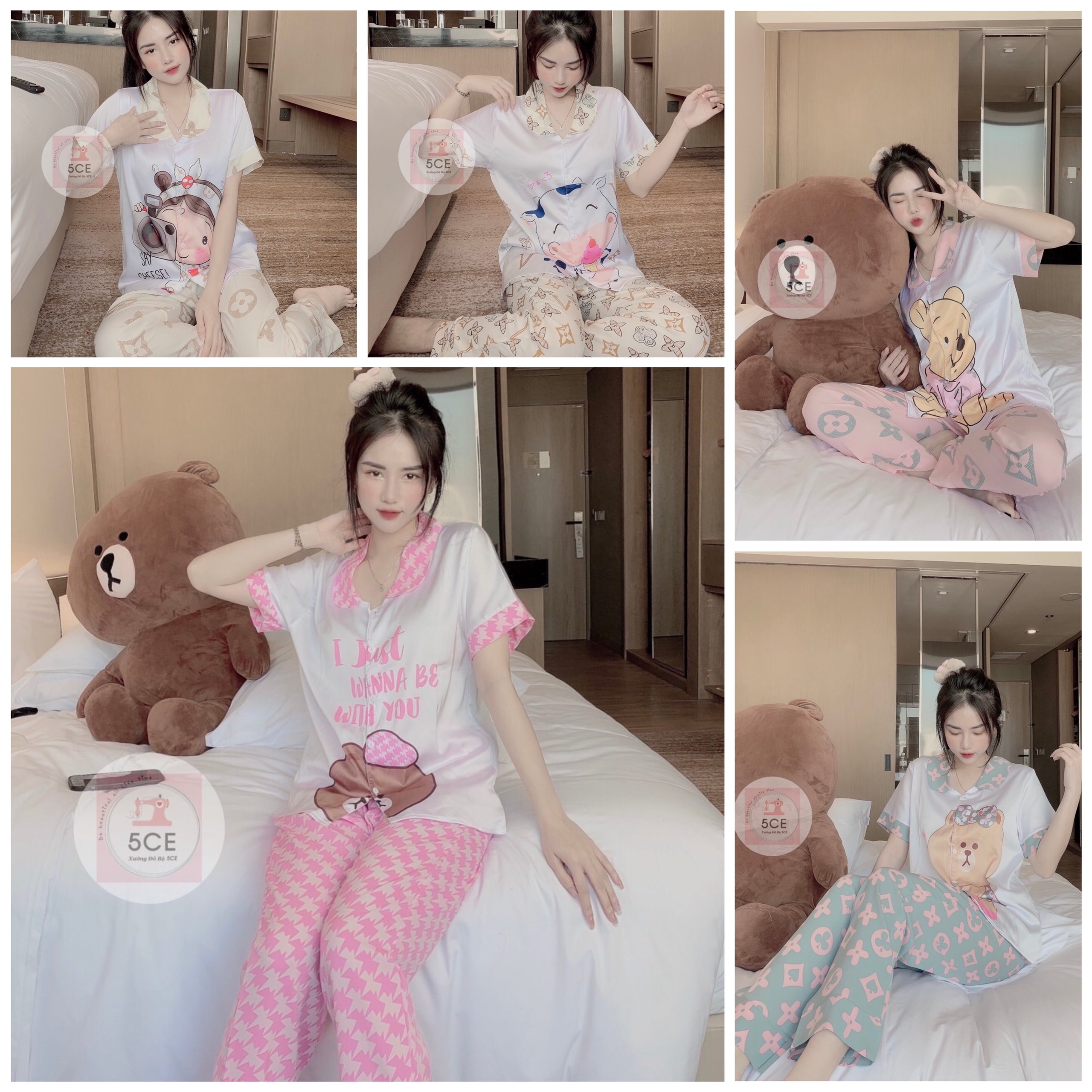 Bộ Lụa Latin phối mango tay cọc💋Pizama Mặc Nhà Cao Cấp, Sang Trọng siêu mát mịn