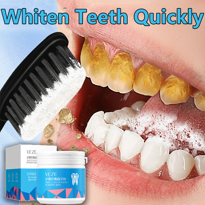Gambar Whitening teeth 50g Plaque Stain Removal   removal tartar clean teeth dirt  Removes Stains yellowing and halitosis  Oral Cleaning  ubat putih gigi  Daily Use Teeth Whitening Powder