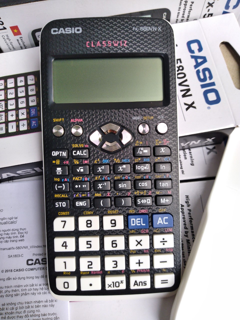 Máy tính học sinh casio fx 580vnx hàng nhập khẩu không tem