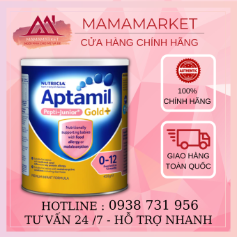 Sữa Aptamil Pepti Junior Gold Úc - Cho bé dị ứng đạm sữa bò 450gr [ Date 8.2023 ]