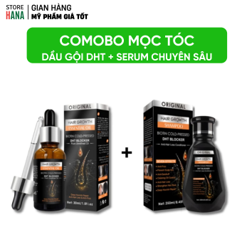 COMBO Dầu gội + SERUM mọc tóc giảm gàu DHT 250ml - Dầu gội DHT kích thích mọc tóc, giảm gàu, nấm ngứa, bảo vê nang tóc chắc khỏe