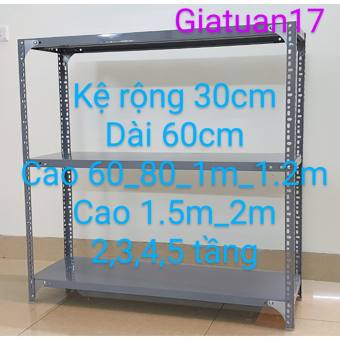 Kệ sắt mâm vê lỗ (rộng 30cm dài 60cm), (cao 60cm, 80cm, 1m,1.2m,1.5m,2m) nhiều tầng