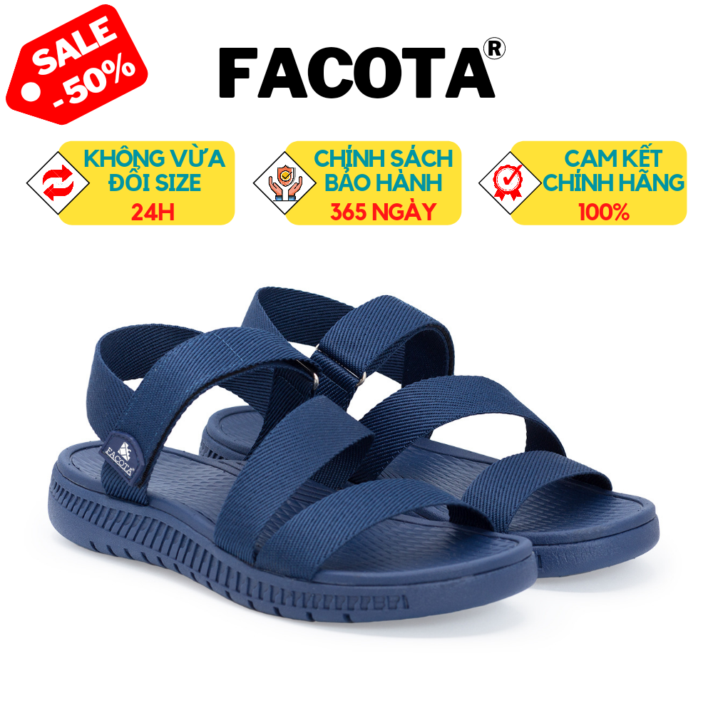 [FACOTA CHÍNH HÃNG] Giày Dép Sandals Facota Nam Nữ Xanh Navy HA04 - Sandal Nam Nữ Đi Học
